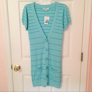 Blue Striped Sweater Dress